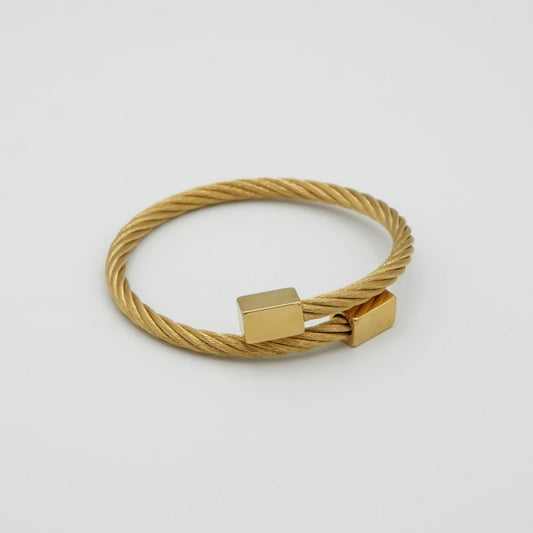 Gold Twisted Cuff Bangle