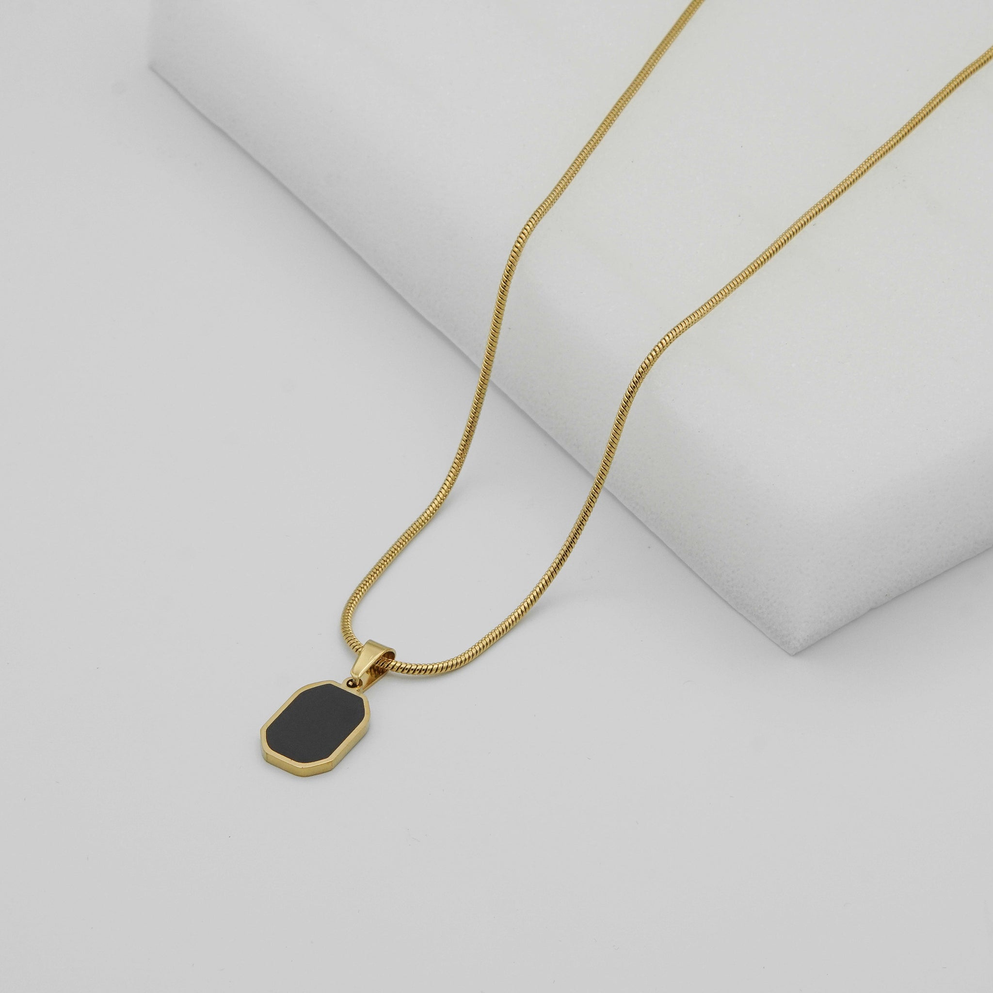 Black and Gold Square Necklace