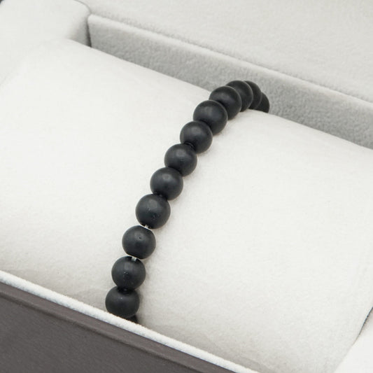 Black Round Bead Bracelet