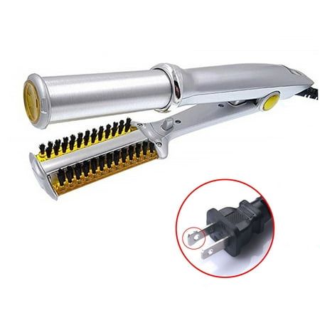 Professional  3-in-1 Hair Styling Wonder Straightener Curler Styler with Brush